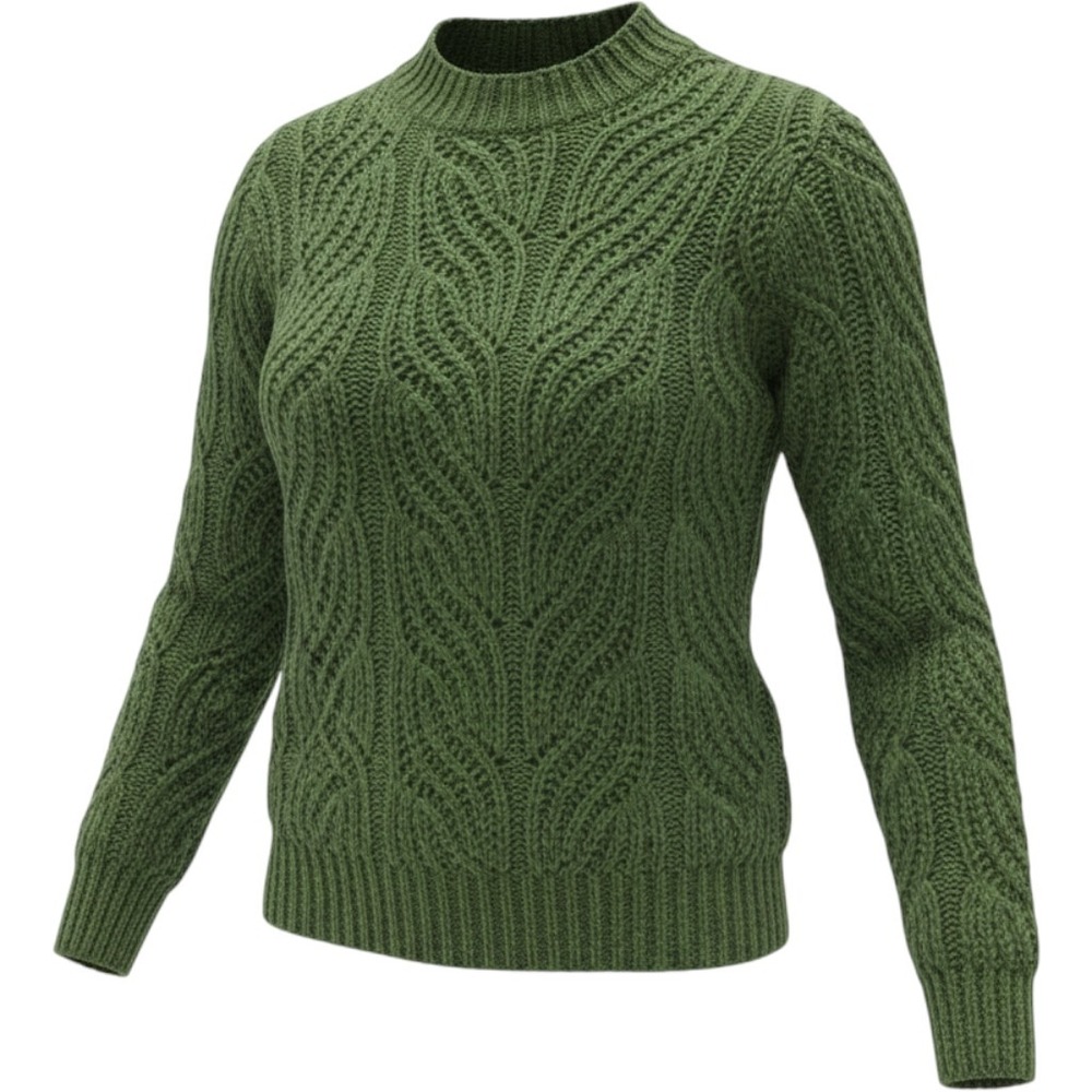 J.Crew Moss Green Alpaca Blend Cable Knit Mock Neck Sweater Small